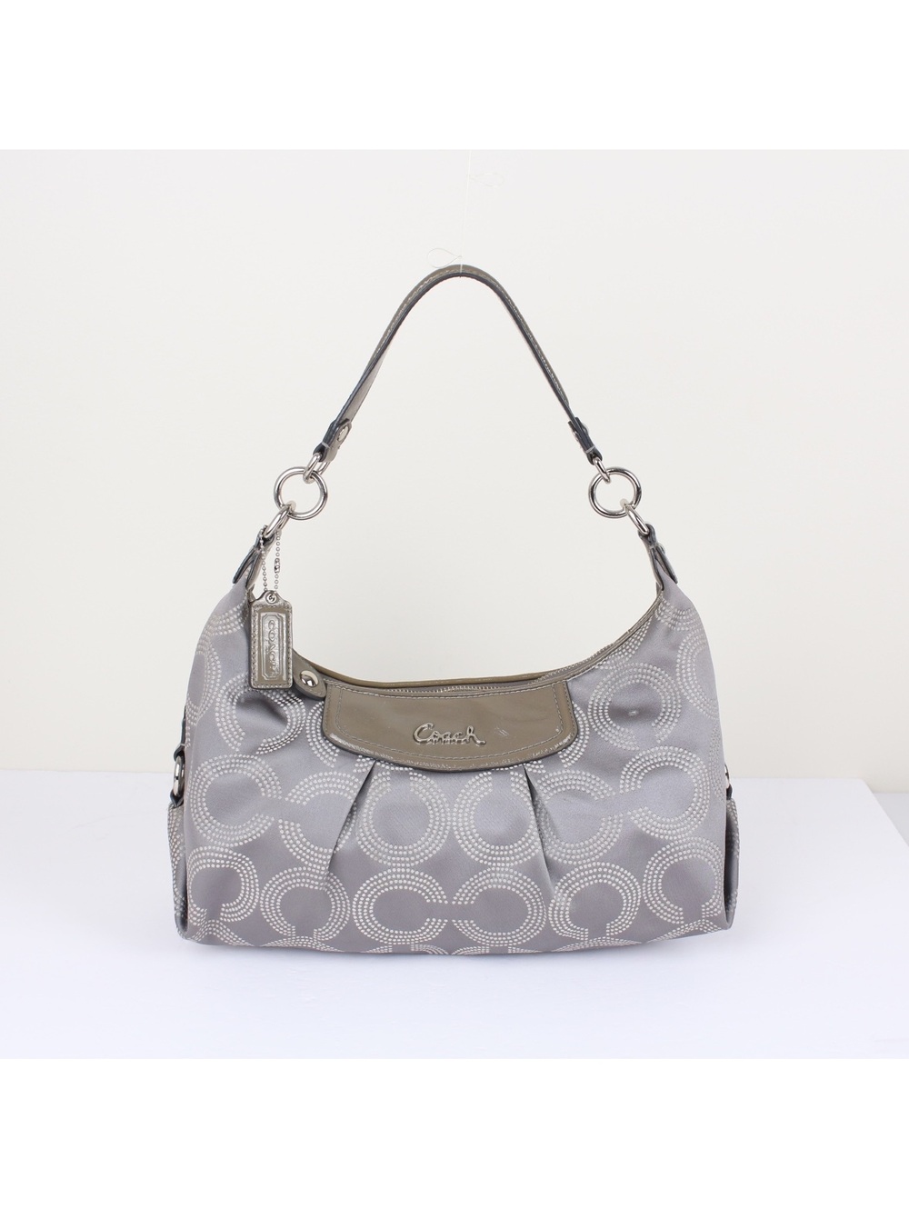 Coach Ashley Dotted Op Art Gray Hobo Shoulder Bag F20031
